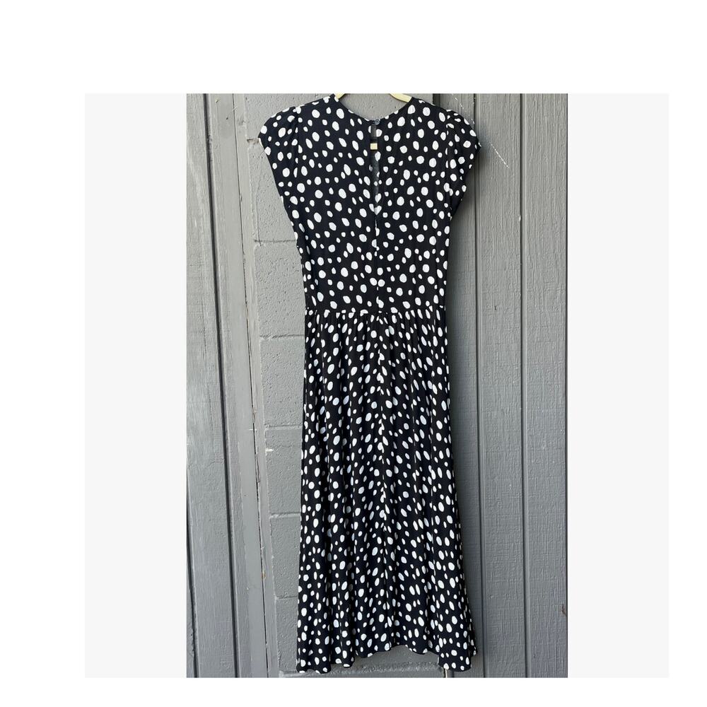 Reformation black & ivory polka dot midi dress - Picture 3 of 8